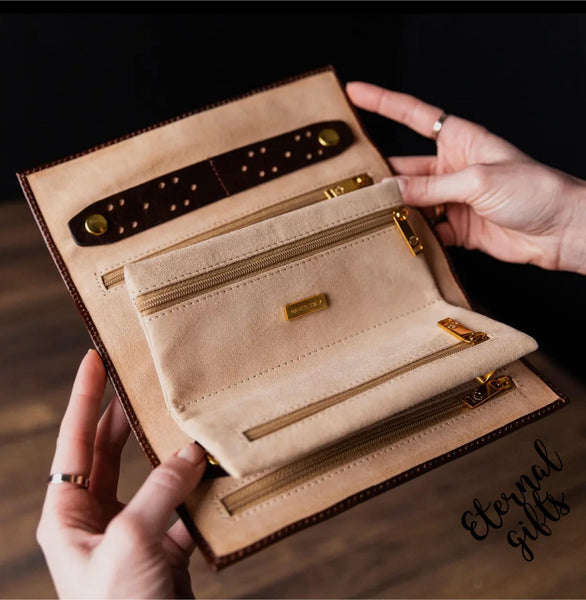Leather Jewellery Roll Travel Case - Madame Bouvary by Time Resistance