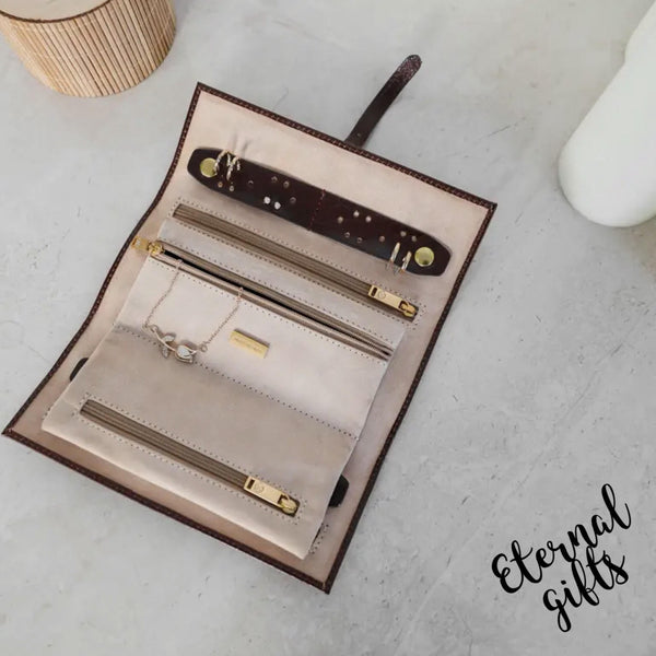 Leather Jewellery Roll Travel Case - Madame Bouvary by Time Resistance