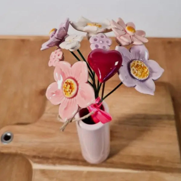 Love You Forever Ceramic Floral Bouquet
