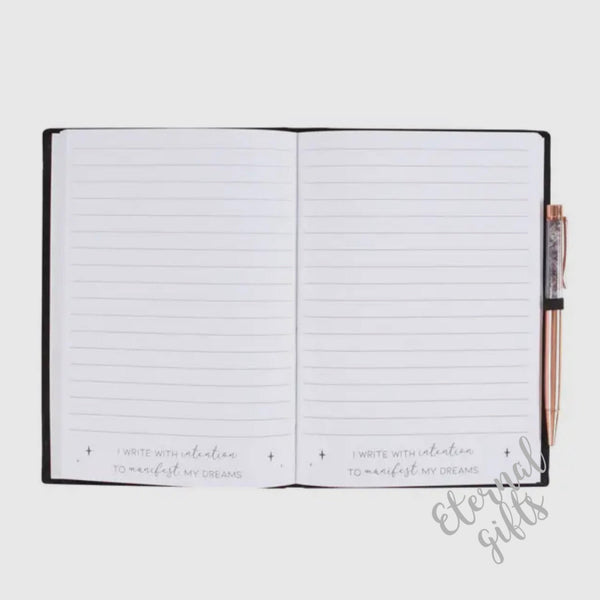 Manifestation Journal Notebook with Amethyst Pen By Something Different