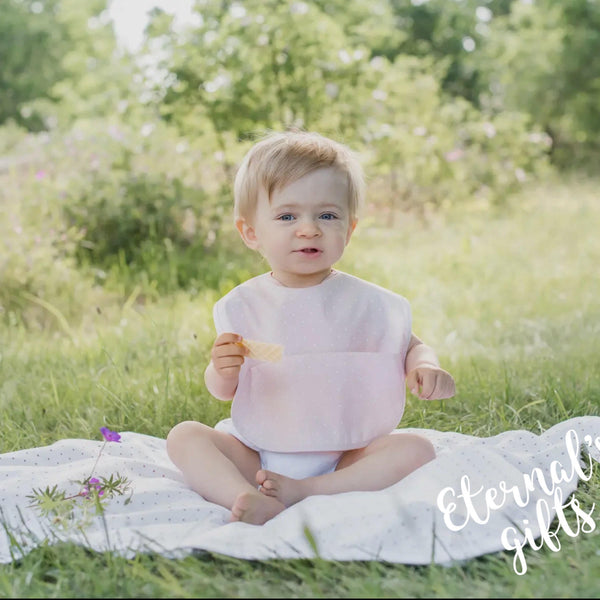 Organic Baby Bib Pale Pink Dotty by Summerville Organics