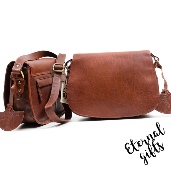 Saddle Bag Tan -Luxury Irish Soft Leather - Tinnakeenly Leather