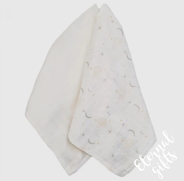 Organic Muslin 2-pack Star-Moon Yellow by Summerville Organics