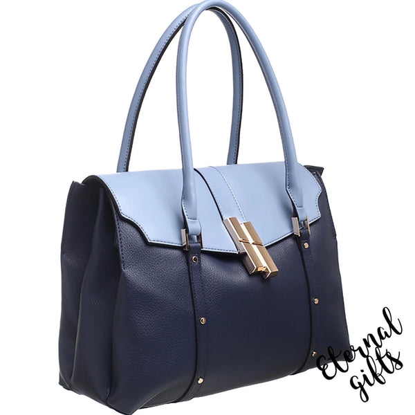 The Bernadette Handbag in Navy and Blue
