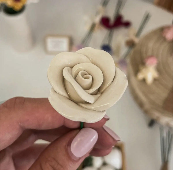 Ceramic White Rose