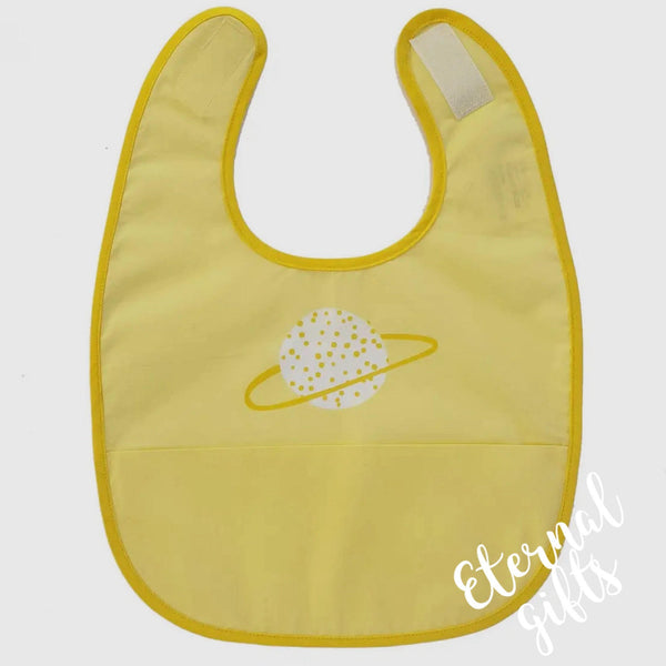 Organic Baby Bib Yellow Planet