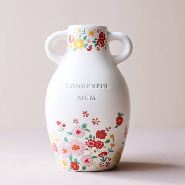 Ceramic Wonderful Mum Floral Vase, H15.5cm