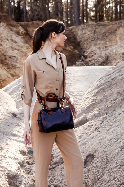 Little Dorrit in Blue Womens Leather Handbag by Time Resistance