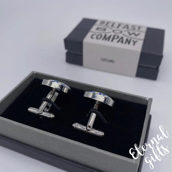 Liberty of London Cufflinks in Navy Ditsy Floral Belfast Bow Company
