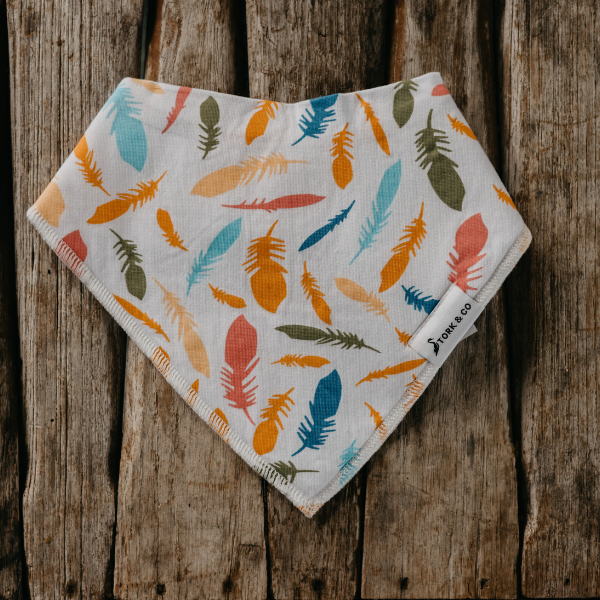 Spring Feather Baby Bandana Dribble Bib
