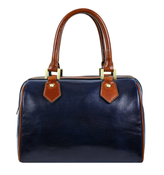 Little Dorrit in Blue Womens Leather Handbag by Time Resistance