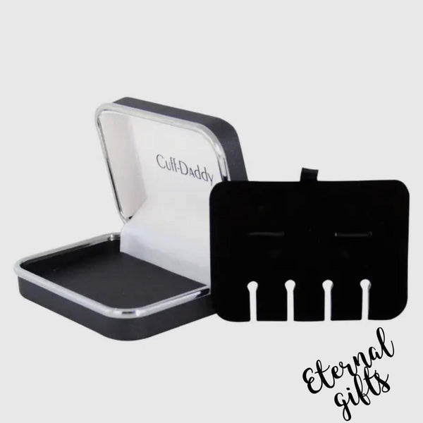Onyx and Gold Wedding Set Cuff Links Studs By Cuff Daddy