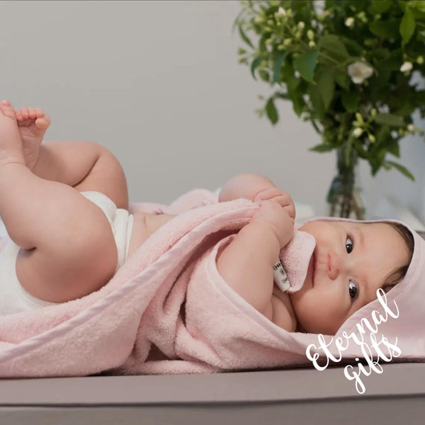 Organic Hooded Baby Towel Pink by Summerville Organics
