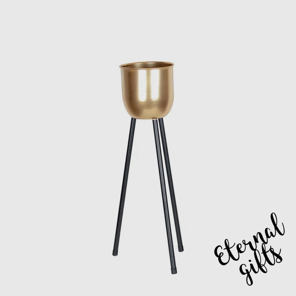 Plant Stand with Golden Vase By Alucia