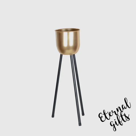 Plant Stand with Golden Vase By Alucia