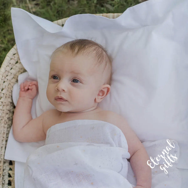 Organic Muslin 2-pack Star-Moon Yellow by Summerville Organics