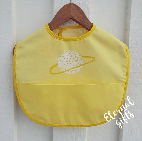 Organic Baby Bib Yellow Planet