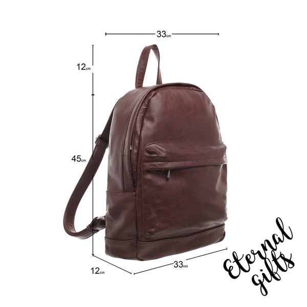 Front Zip Pocket Backpack in Black- Bobby Black