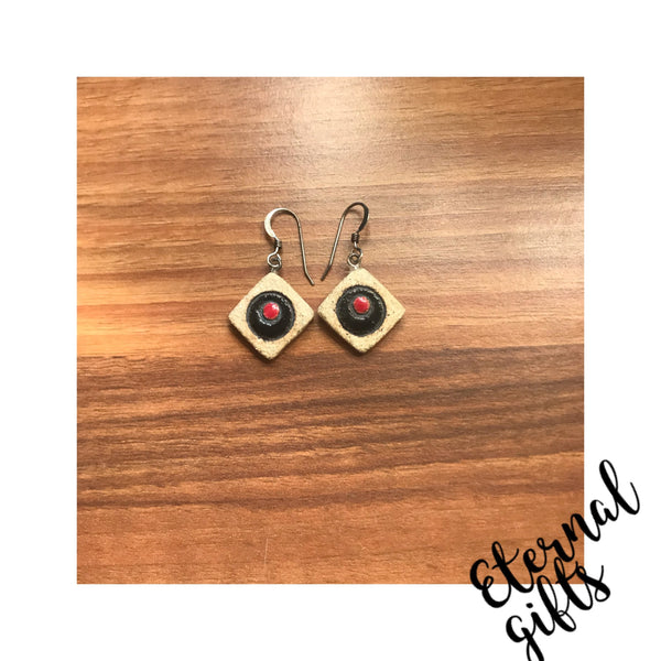 Irish Ceramic Jewellery set (Diamond Square in Red and Black)-By Michelle Butler