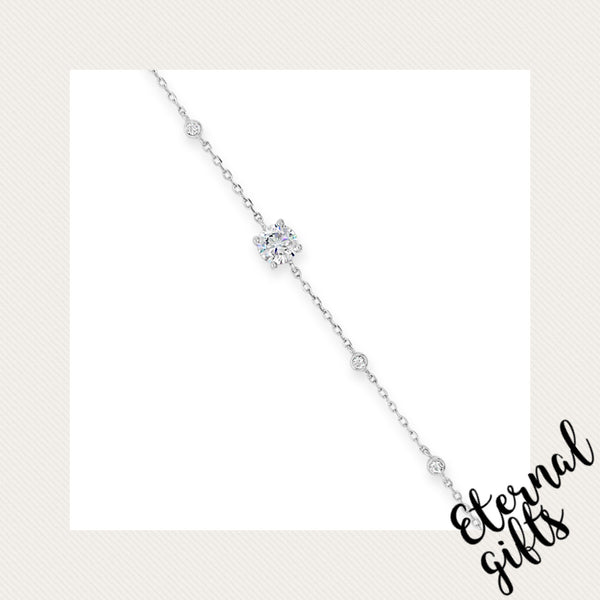 Sterling Silver Layered Diamond Necklace (SN114SL)- Absolute Jewellery