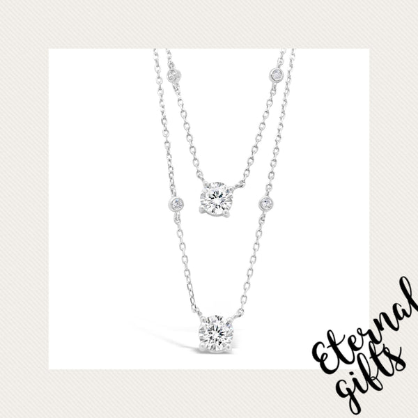 Sterling Silver Drop Diamond Earrings (SE126SL)- Absolute Jewellery