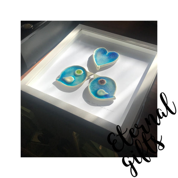 Love Birds Ceramic Framed Wall Art- The Mood Design Studio