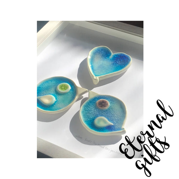 Love Birds Ceramic Framed Wall Art- The Mood Design Studio