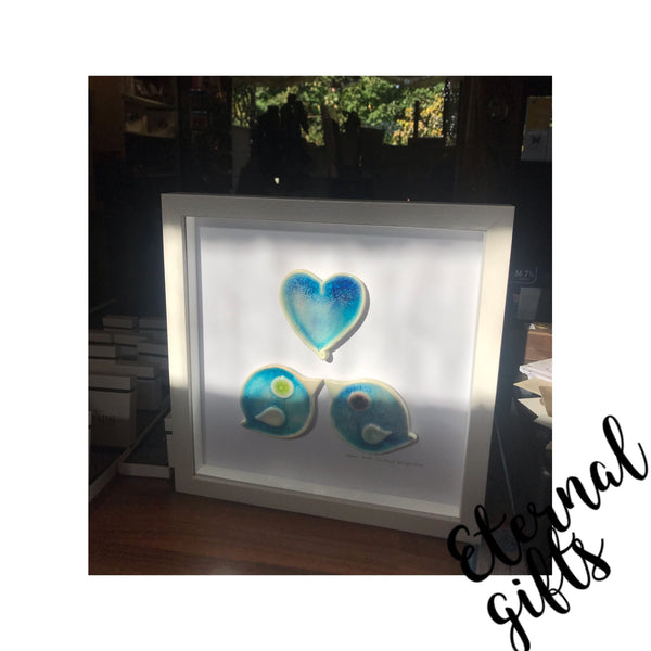Love Birds Ceramic Framed Wall Art- The Mood Design Studio