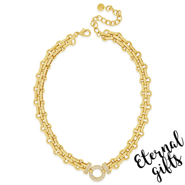 Chunky Statement Gold Necklace by Absolute Jewellery N2201GL
