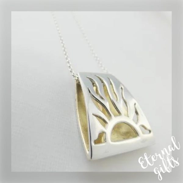 Lughnasa Pendant, Sterling Silver Sun Pendant, Elemental Jewellery by Banshee Silver