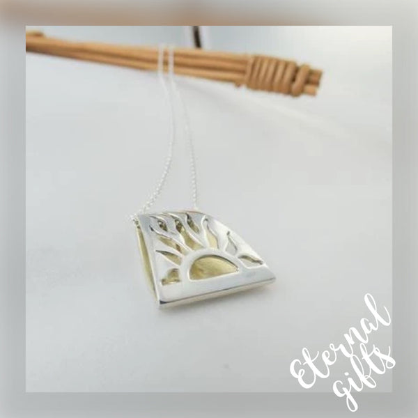 Lughnasa Pendant, Sterling Silver Sun Pendant, Elemental Jewellery by Banshee Silver