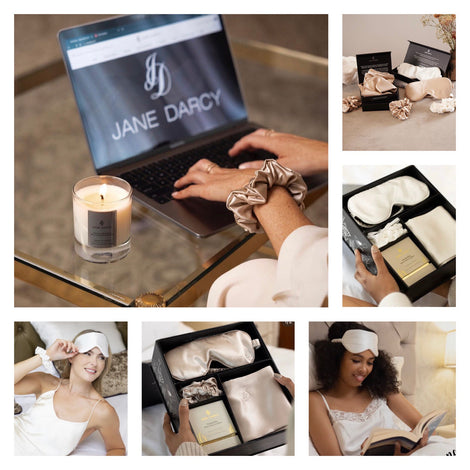 Luxury Mulberry Silk Case &amp; Candle Gift Set By Jane Darcy