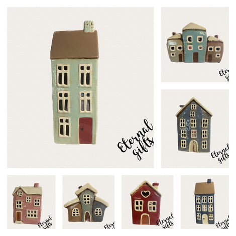 Quirky Ceramic T-Light Houses