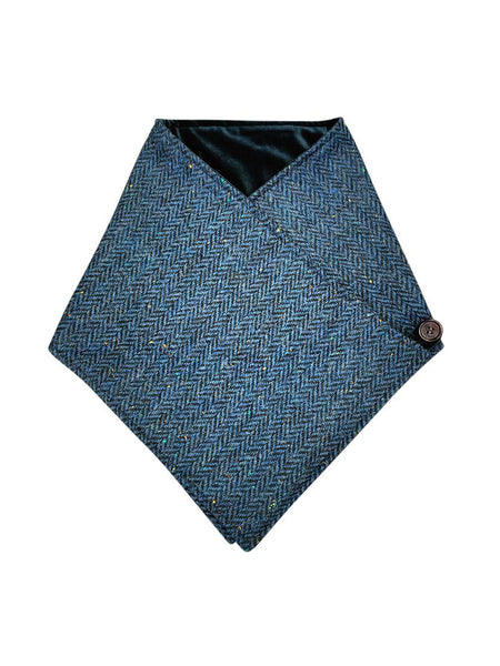 Blue Herringbone Tweed Snood by Celtic Tweed