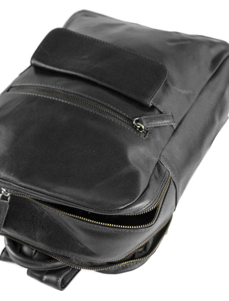Premium Leather Backpack in Black by Zerimar 1942
