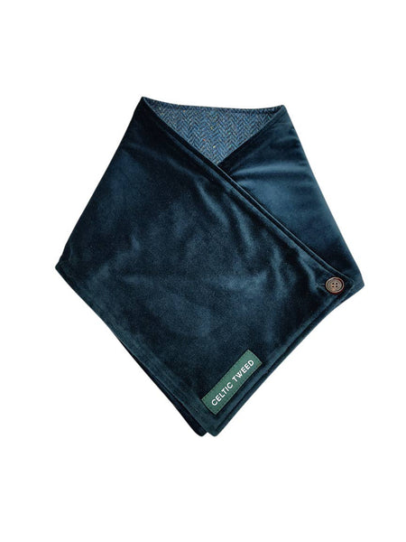 Blue Herringbone Tweed Snood by Celtic Tweed