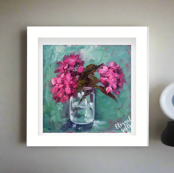 Hydrangea Limited Edition Print 30 X 30 Framed by Karen Wilson Art