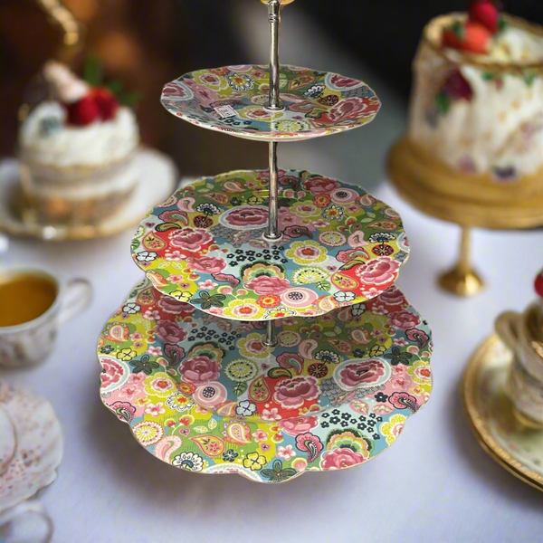 Burst of Colour 3 Tier Cake Stand by Shannonbridge Pottery