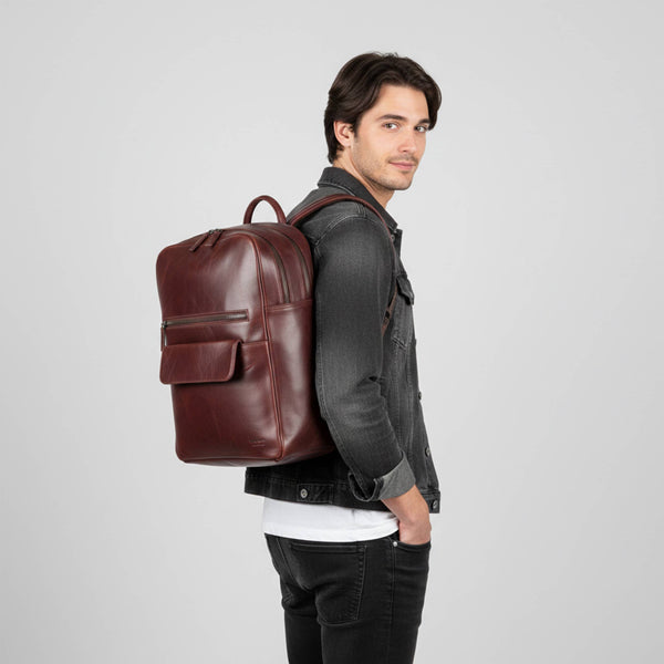 Premium Leather Backpack in Mocha by Zerimar 1942