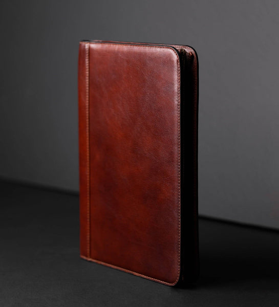 Leather A4 Documents Folder Organizer - Candide in Cognac