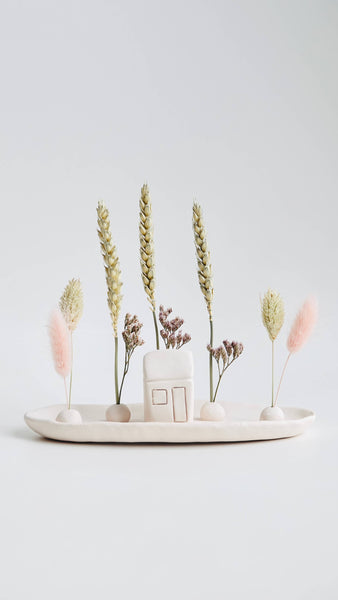 Little house in the forest Ceramic and Wildflowers  by Poca Ceramics