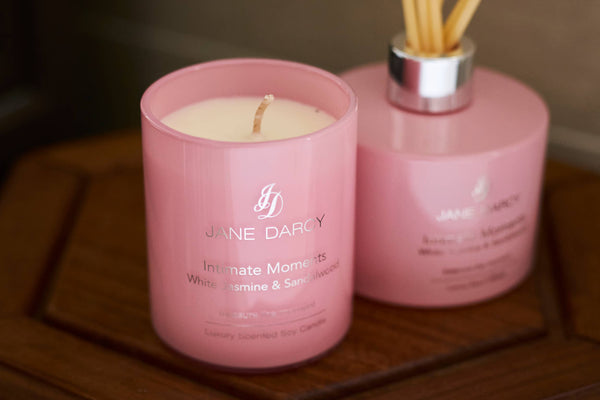100% Natural Soy Wax Candle, White Jasmine & Sandalwood
