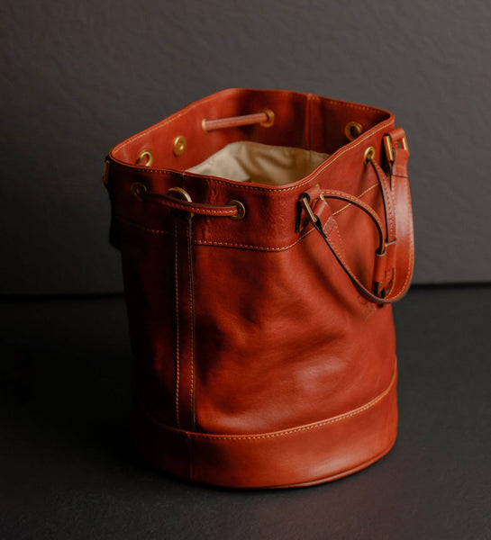 Leather Bucket Bag in Brown for Women - Light In August