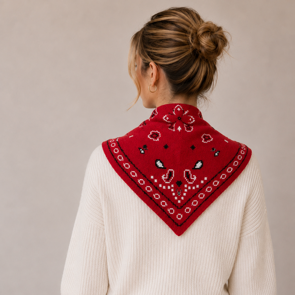 Thick triangular bandana 102 x 36 cm Red