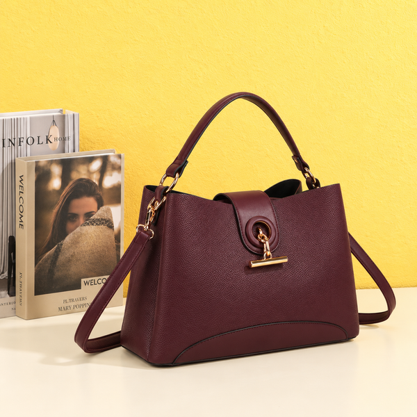 La Célénie Handbag by Gallantry Paris in Burdundy