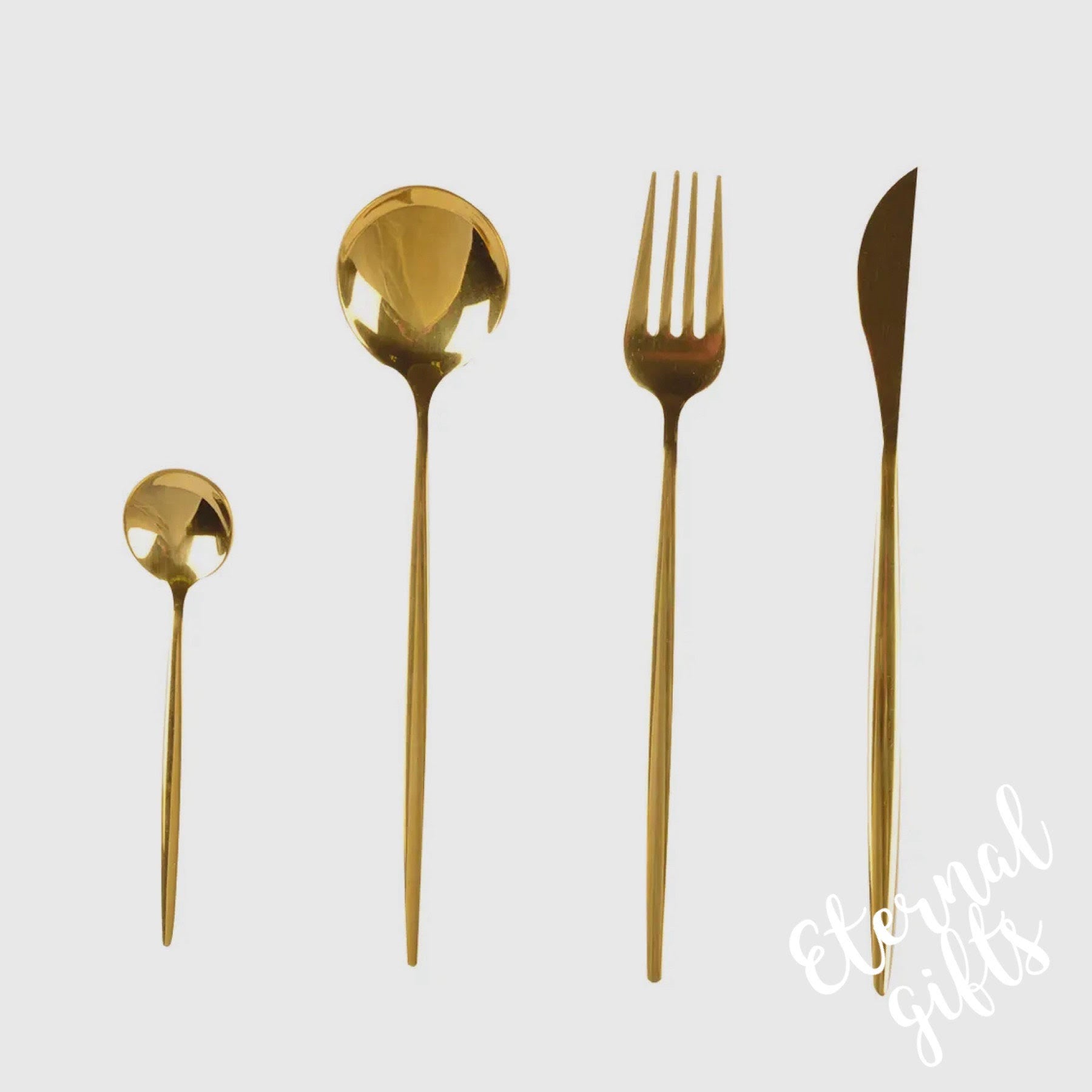 24 Piece Golden Cutlery Set