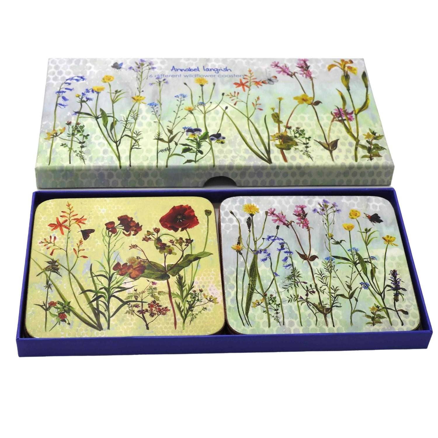 Wildflower 'Coaster' Set of 6 by Annabel Langrish