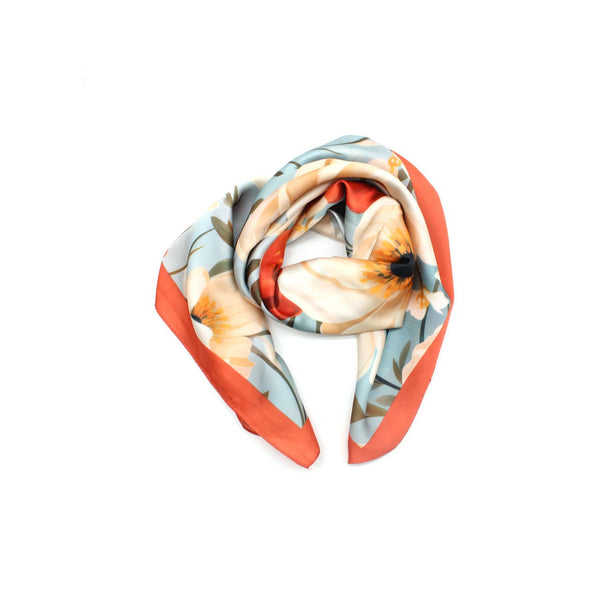 Printed square scarf – Soft floral pattern