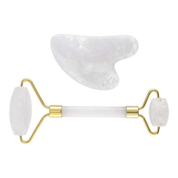 White Quartz Gua Sha and Massager Set