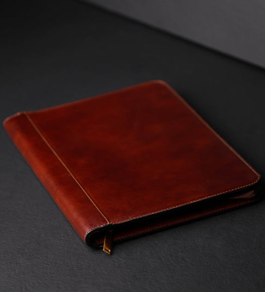 Leather A4 Documents Folder Organizer - Candide in Cognac